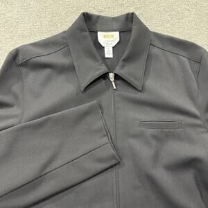 Talbots Womens Black Stretch Zip Front‎ Jacket Medium Collared Long Sleeve Top